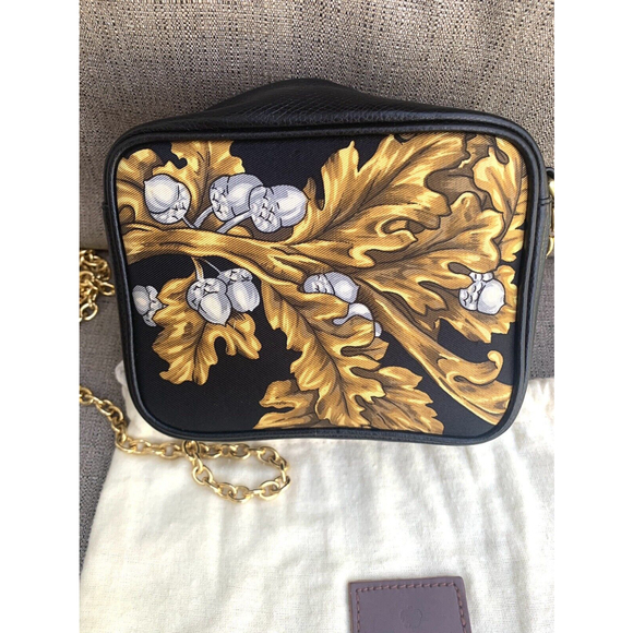 Immaculate Vintage Wathne Peacock Silk And Leather Bag - Picture 2 of 10